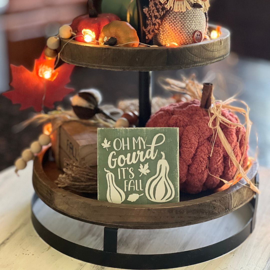 Mini wooden Fall sign - Oh My Gourd