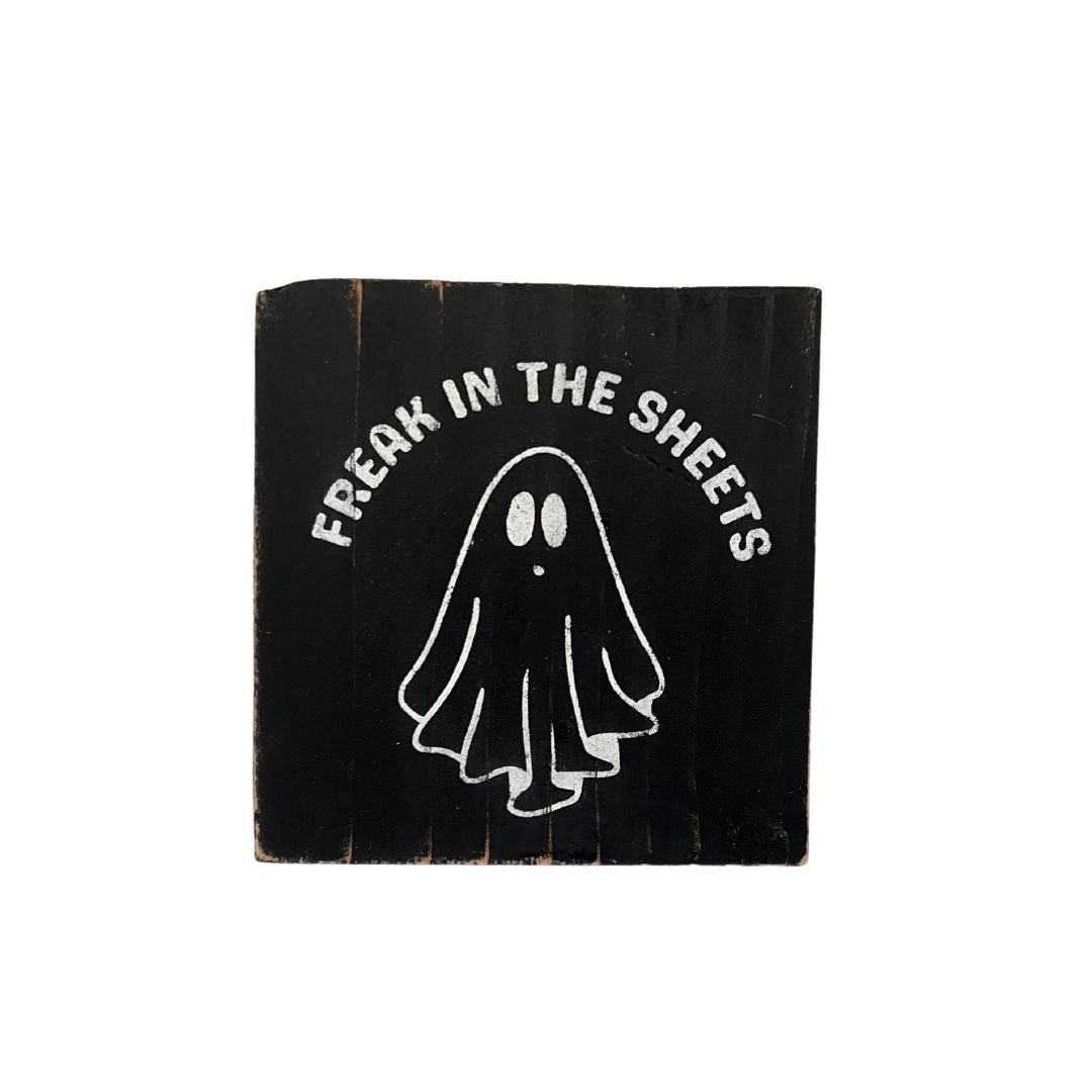 Snarky Halloween Mini Sign for Tiered Trays Home Decor - Freak In The Sheets