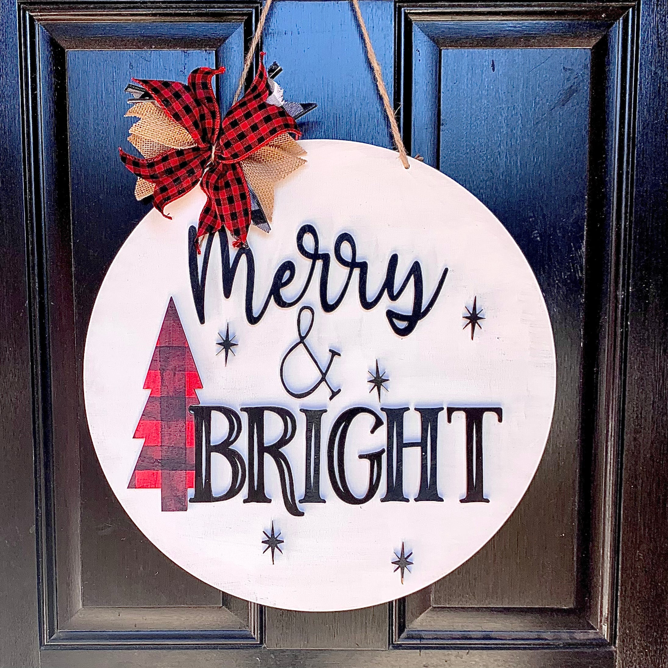 Christmas Door Hanger - Merry and Bright