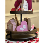 Load image into Gallery viewer, Tiered tray valentines heart decor
